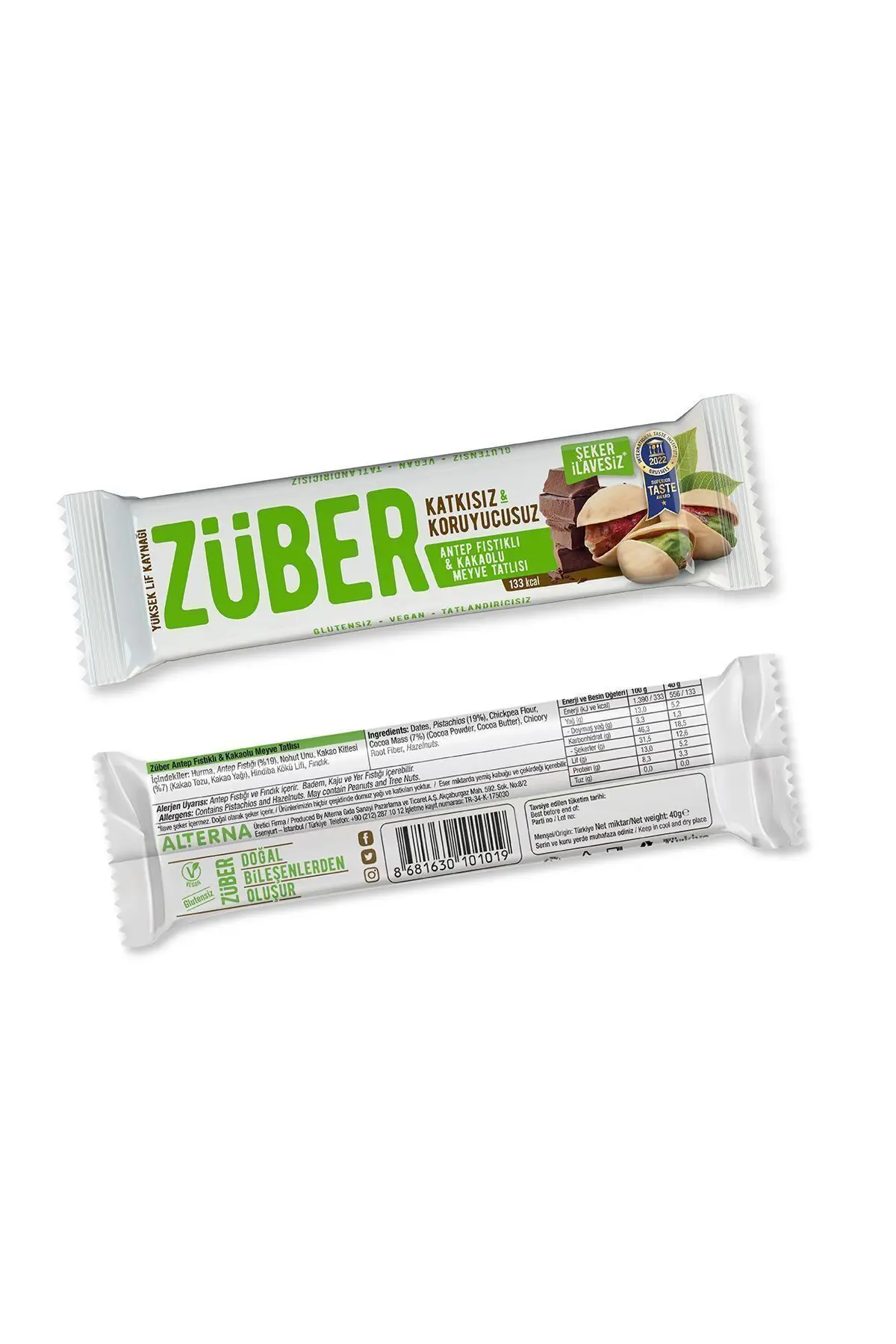 Meyve Bar Antep Fıstıklı Ve Kakaolu 40g X 12 Adet