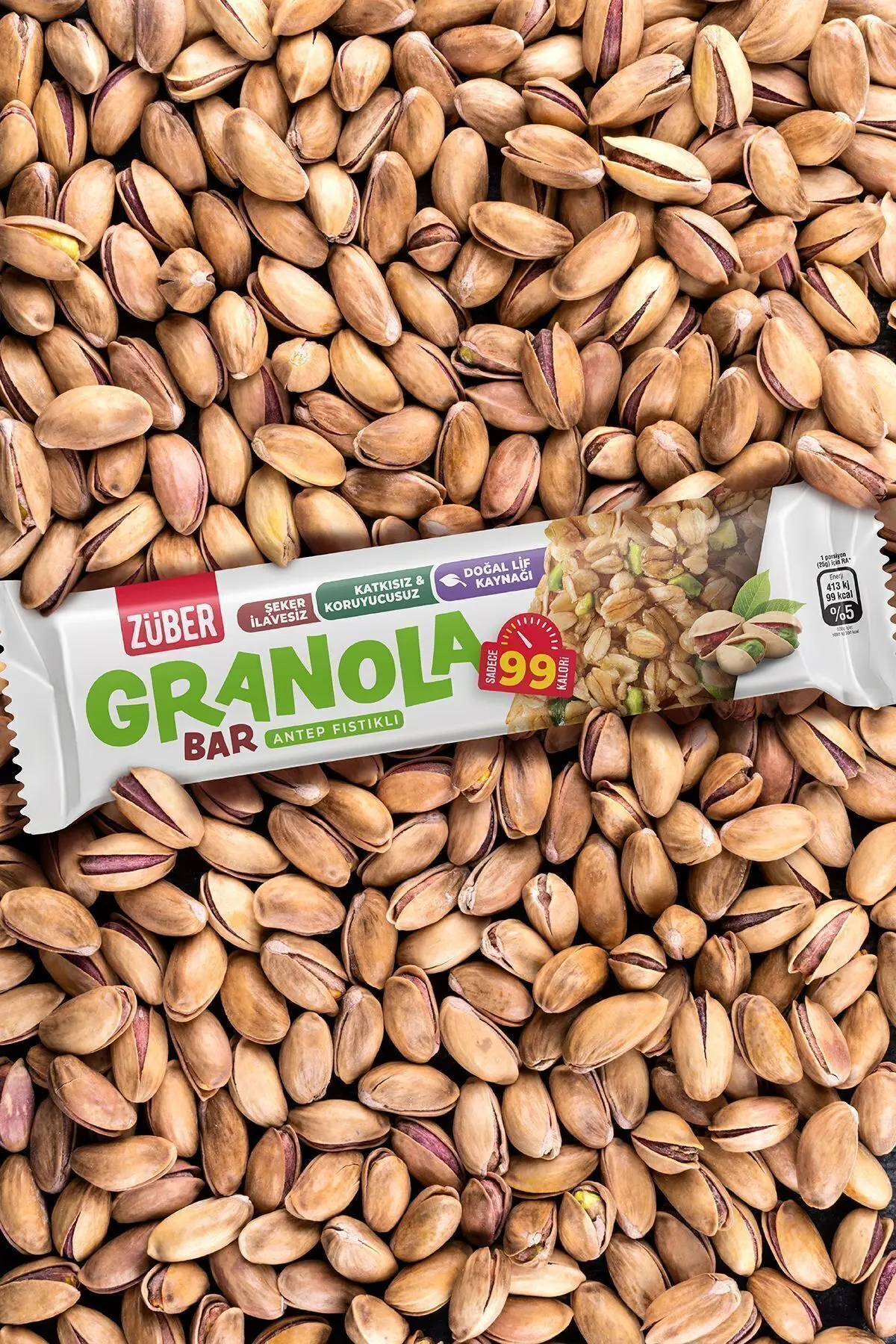 Züber Antep Fıstıklı Granola Bar, 25 G X 15