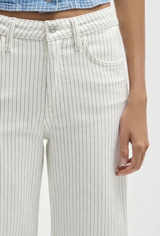 Mavi Malibu Akdeniz Çizgili Kırık Beyaz Jean Pantolon 1010152-89688