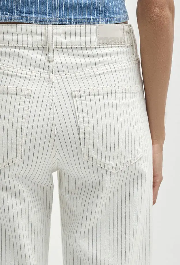 Mavi Malibu Akdeniz Çizgili Kırık Beyaz Jean Pantolon 1010152-89688