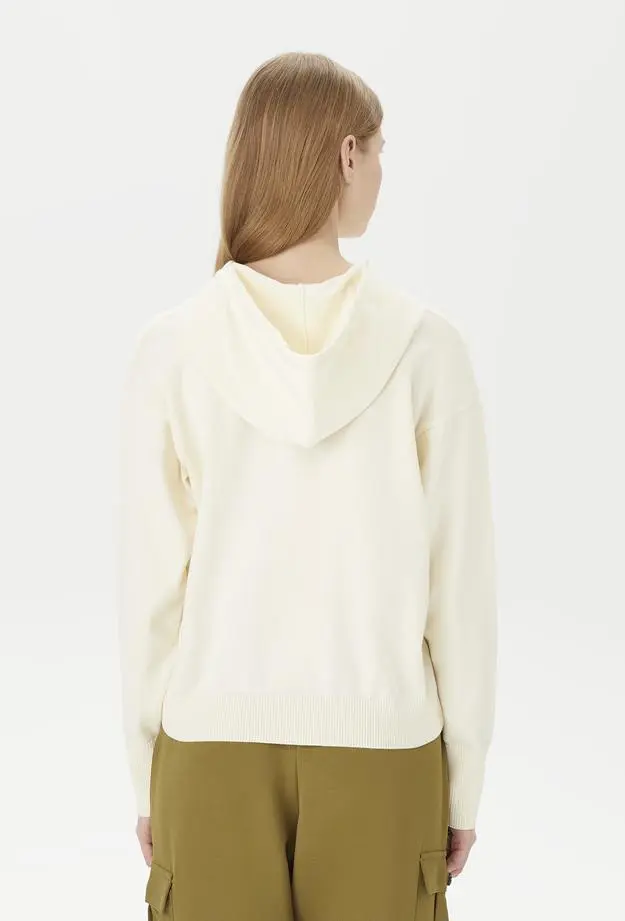 Nautica Kadın Beyaz Relaxed Fit Triko