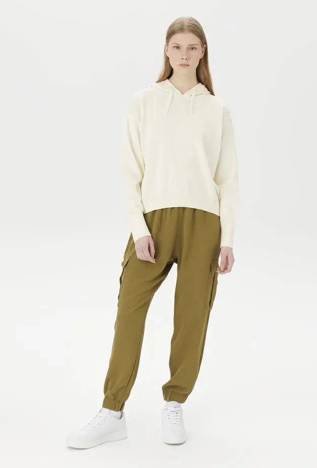 Nautica Kadın Beyaz Relaxed Fit Triko