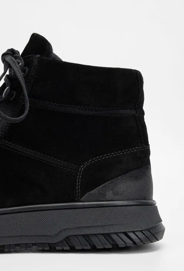 Valmenti Erkek Siyah grft Hakiki Deri Casual Bot