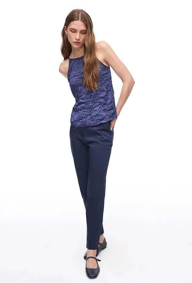 Perspective Lacivert Milos Slim Fit Yüksek Bel Pantolon