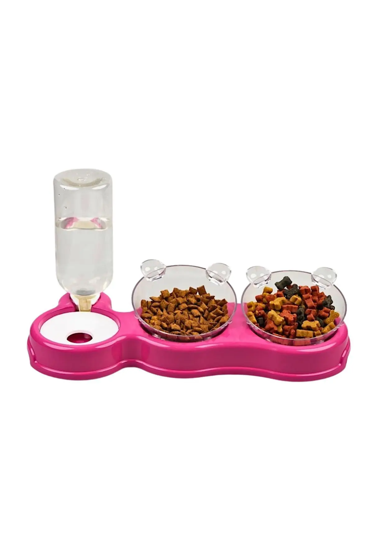 Çift Hazneli- 3' Lü Beslenme Mama Ve Su Kabı 500 ml 36*21*16 Cm