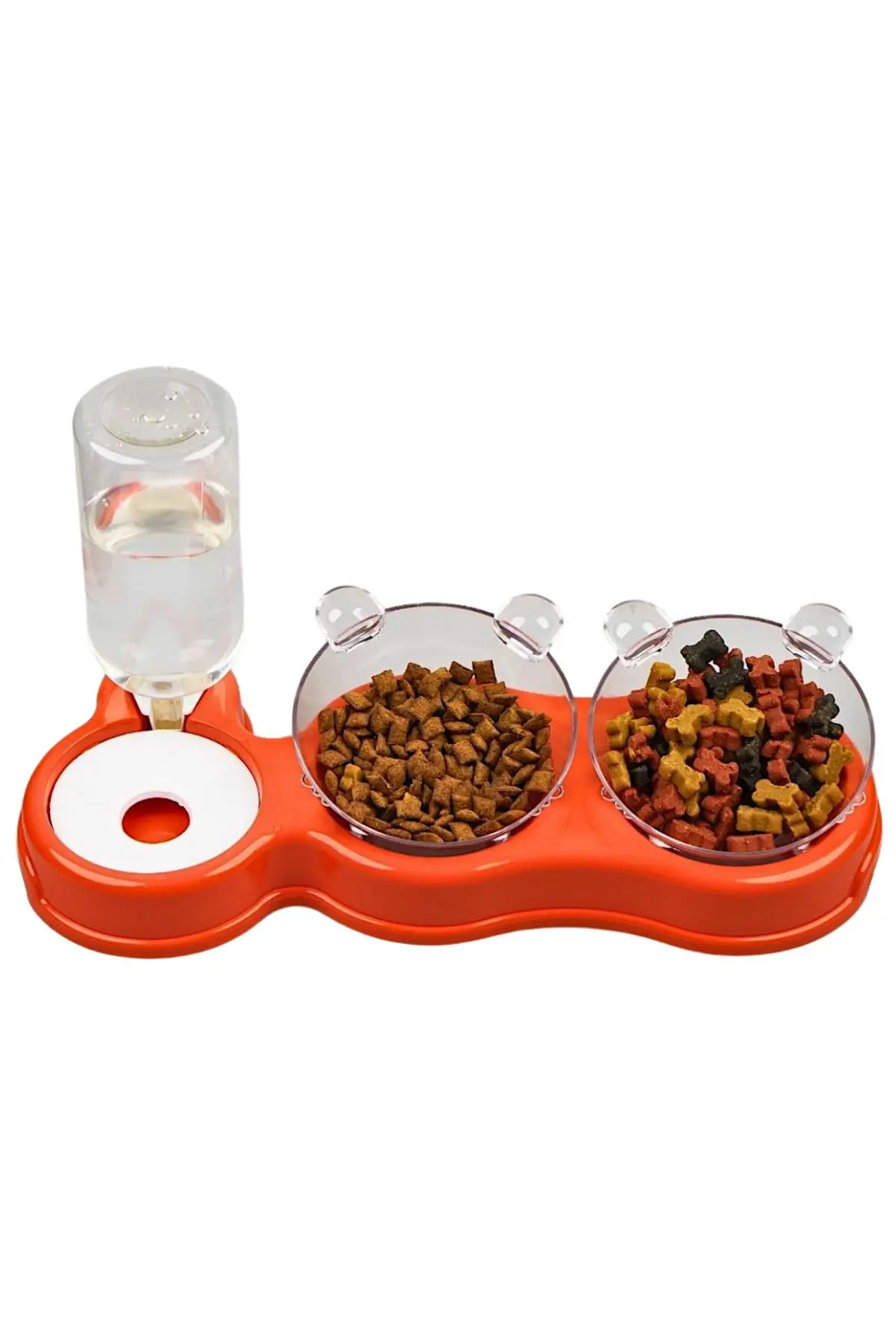 Çift Hazneli- 3' Lü Beslenme Mama Ve Su Kabı 500 ml 36*21*16 Cm