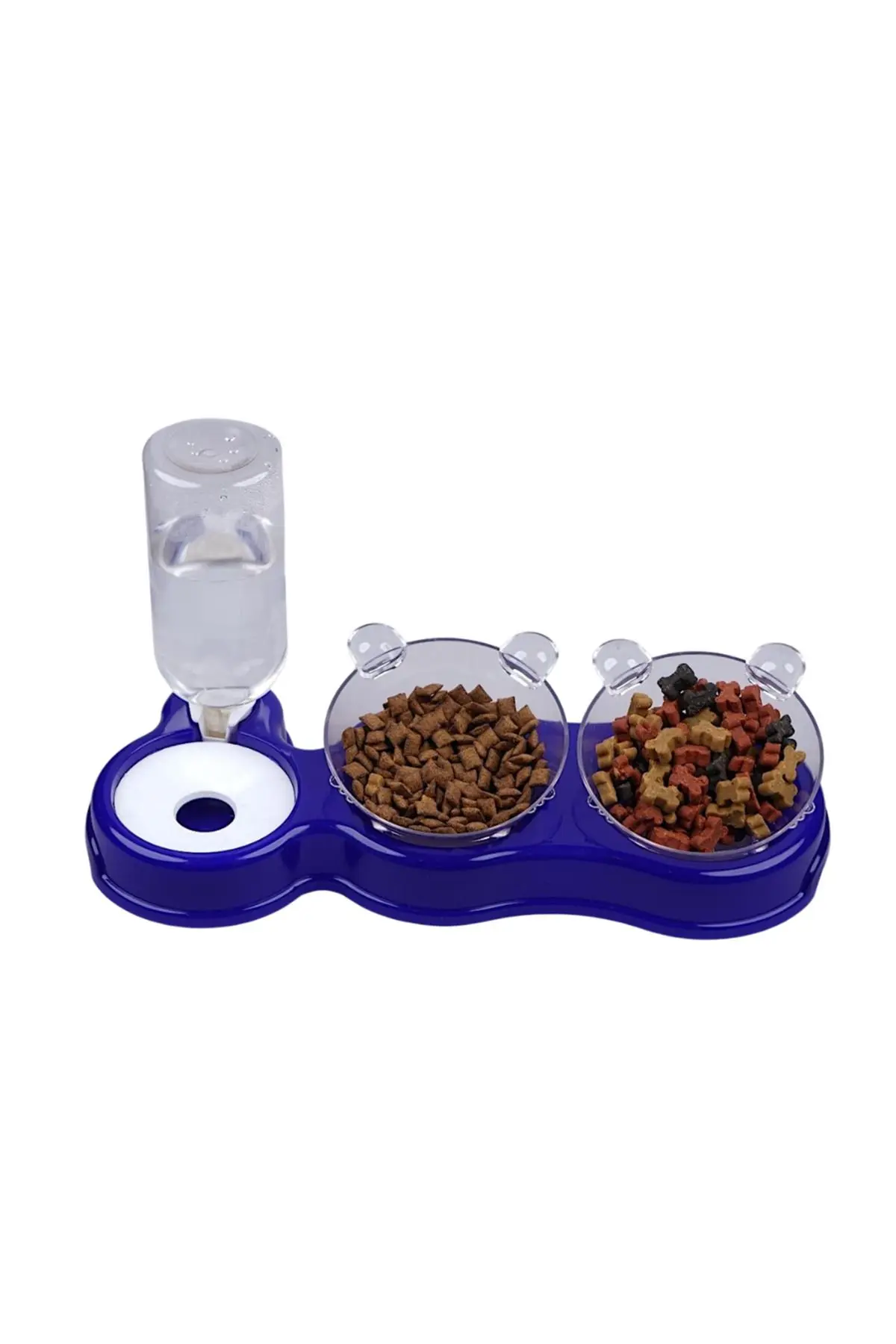 Çift Hazneli- 3' Lü Beslenme Mama Ve Su Kabı 500ml 36*21*16 Cm