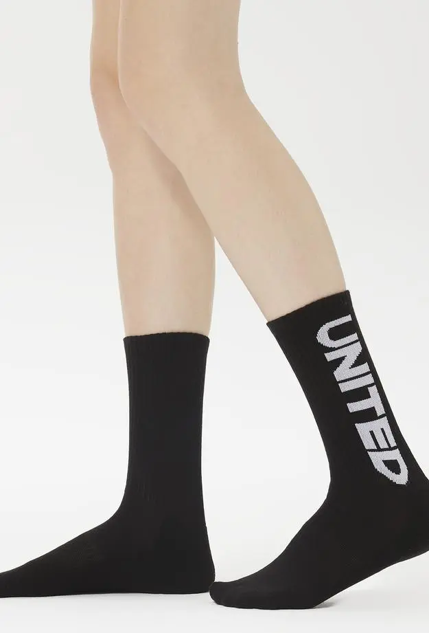 United Unisex Siyah Çorap