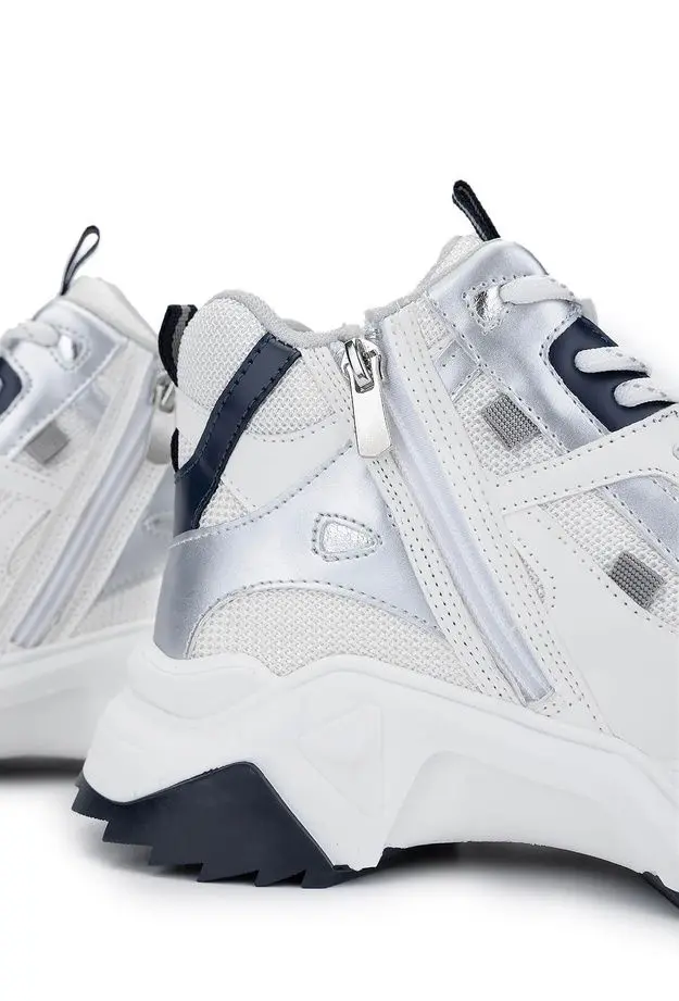 Tamer Tanca Kadın Vegan Beyaz/Lacivert Sneakers & Spor Bot