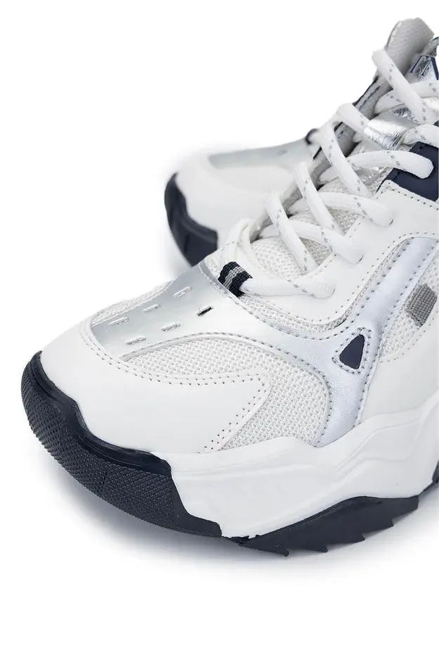 Tamer Tanca Kadın Vegan Beyaz/Lacivert Sneakers & Spor Bot