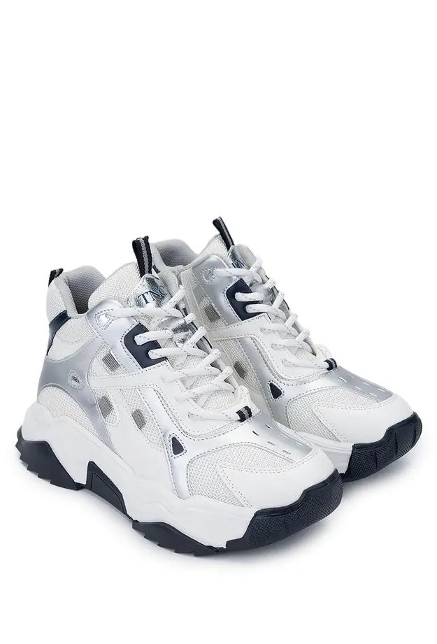 Tamer Tanca Kadın Vegan Beyaz/Lacivert Sneakers & Spor Bot