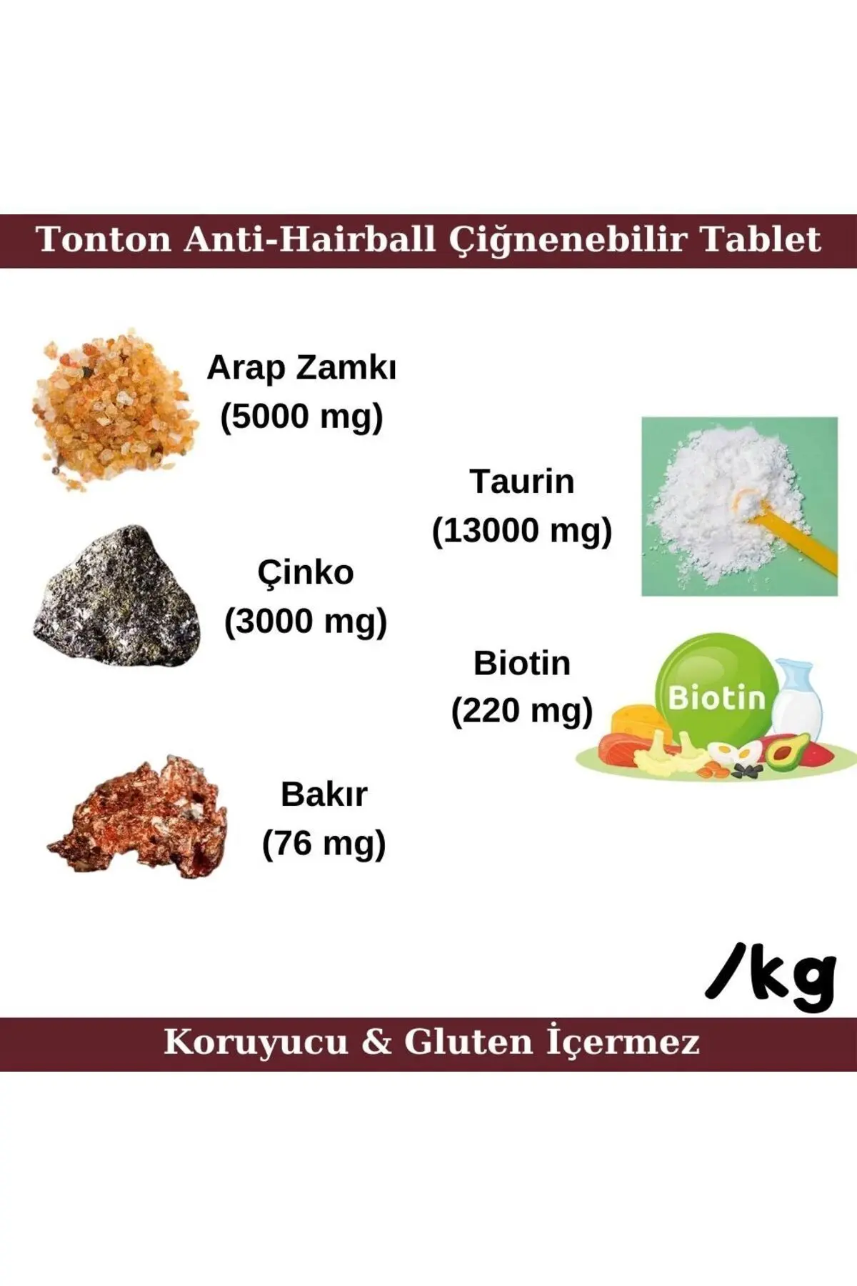 Glutensiz Anti-Hairball Malt 60 Tablet(Yumuşak&Çiğnenebilir, Biotin, Çinko, Taurin Destekli)