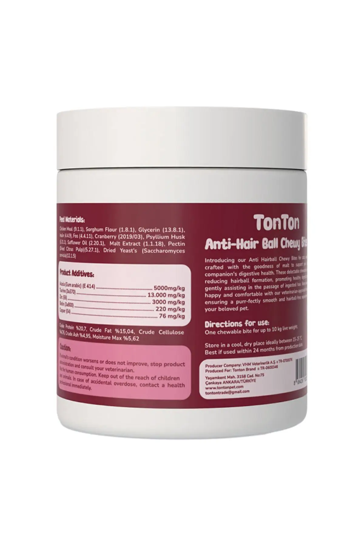 Glutensiz Anti-Hairball Malt 60 Tablet(Yumuşak&Çiğnenebilir, Biotin, Çinko, Taurin Destekli)