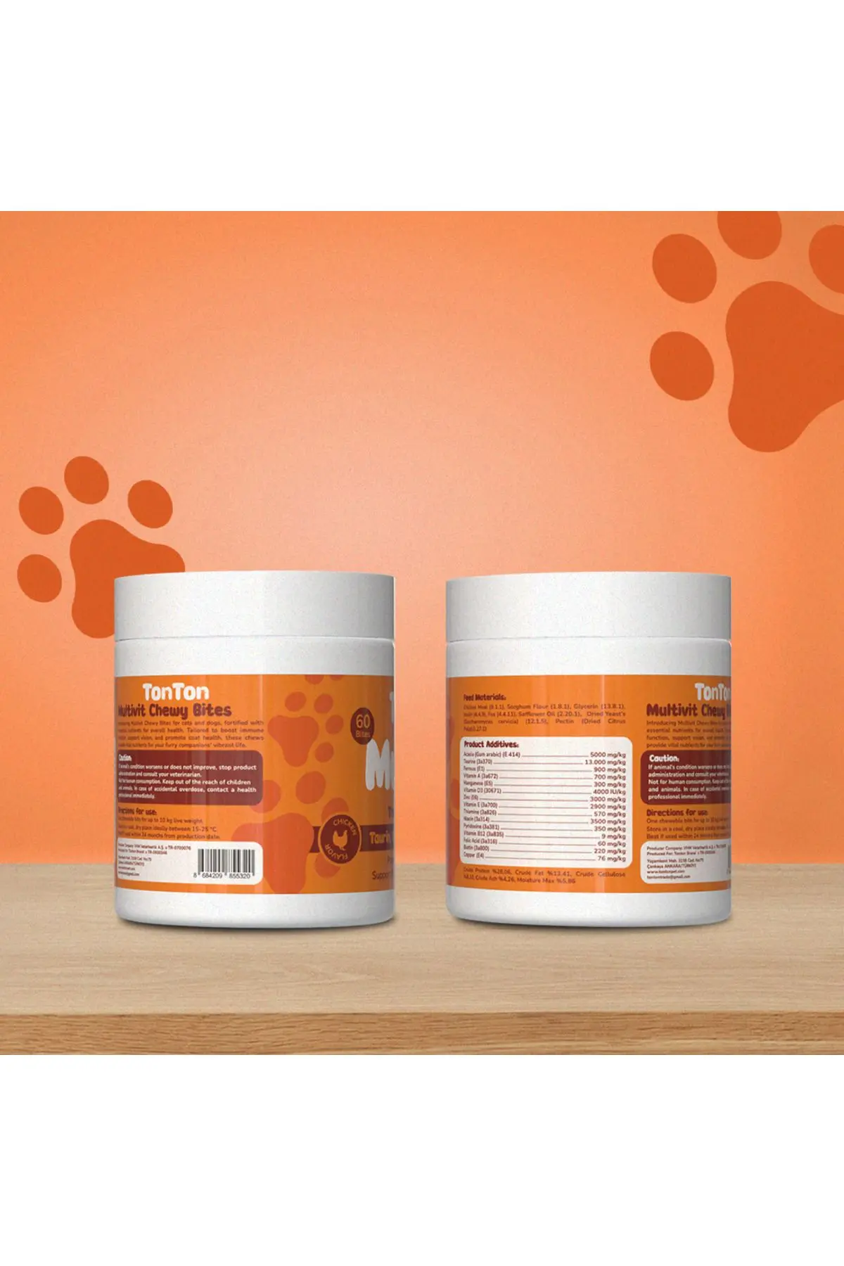Glutensiz Multivitamin 60 Tablet (Kedi & Köpek İçin Taurin Biotin Çinko Takviyeli)