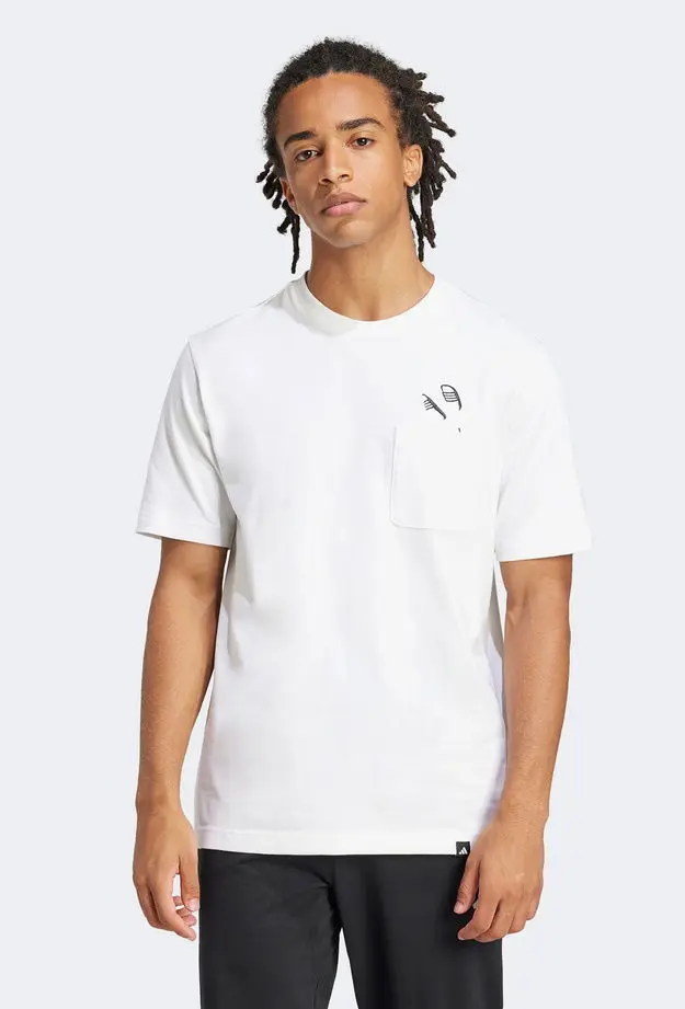 adidas Lounge Slides Graphic Erkek Beyaz T-Shirt