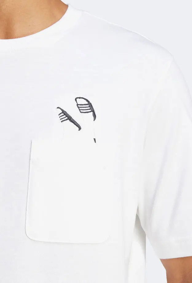 adidas Lounge Slides Graphic Erkek Beyaz T-Shirt