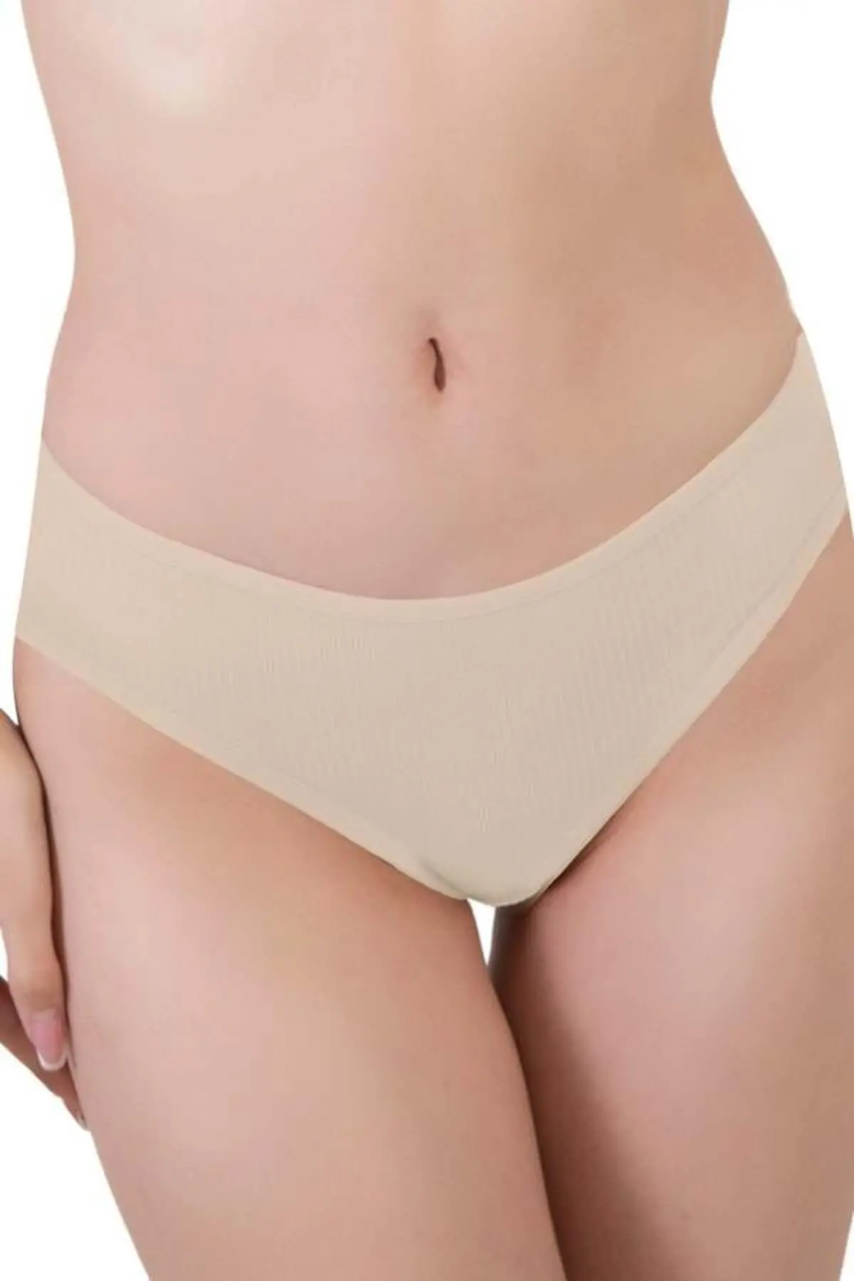 Kadın Pamuklu ve Likrali Fitilli Kaşkorse Tanga Külot 5'li Paket