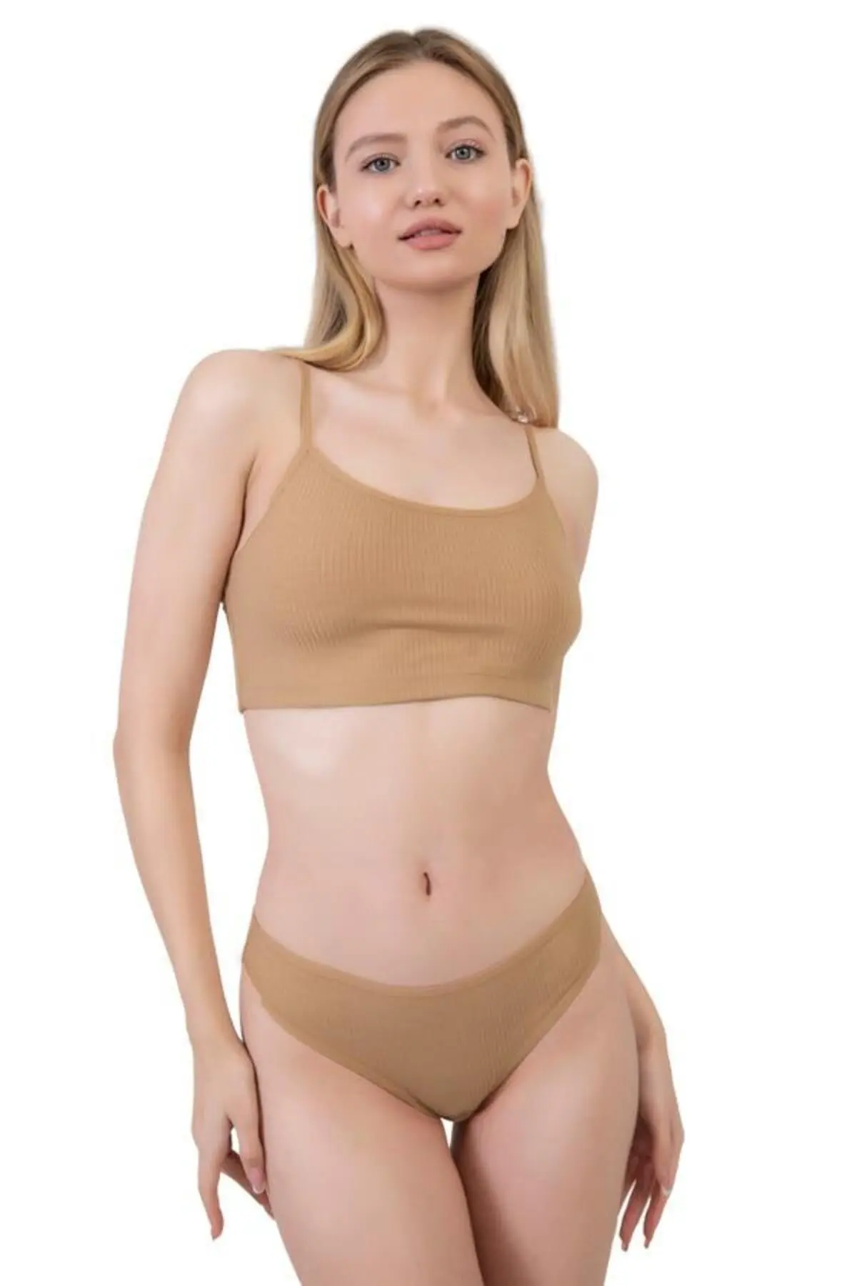 Kadın Pamuklu ve Likrali Fitilli Kaşkorse Tanga Külot 5'li Paket-2