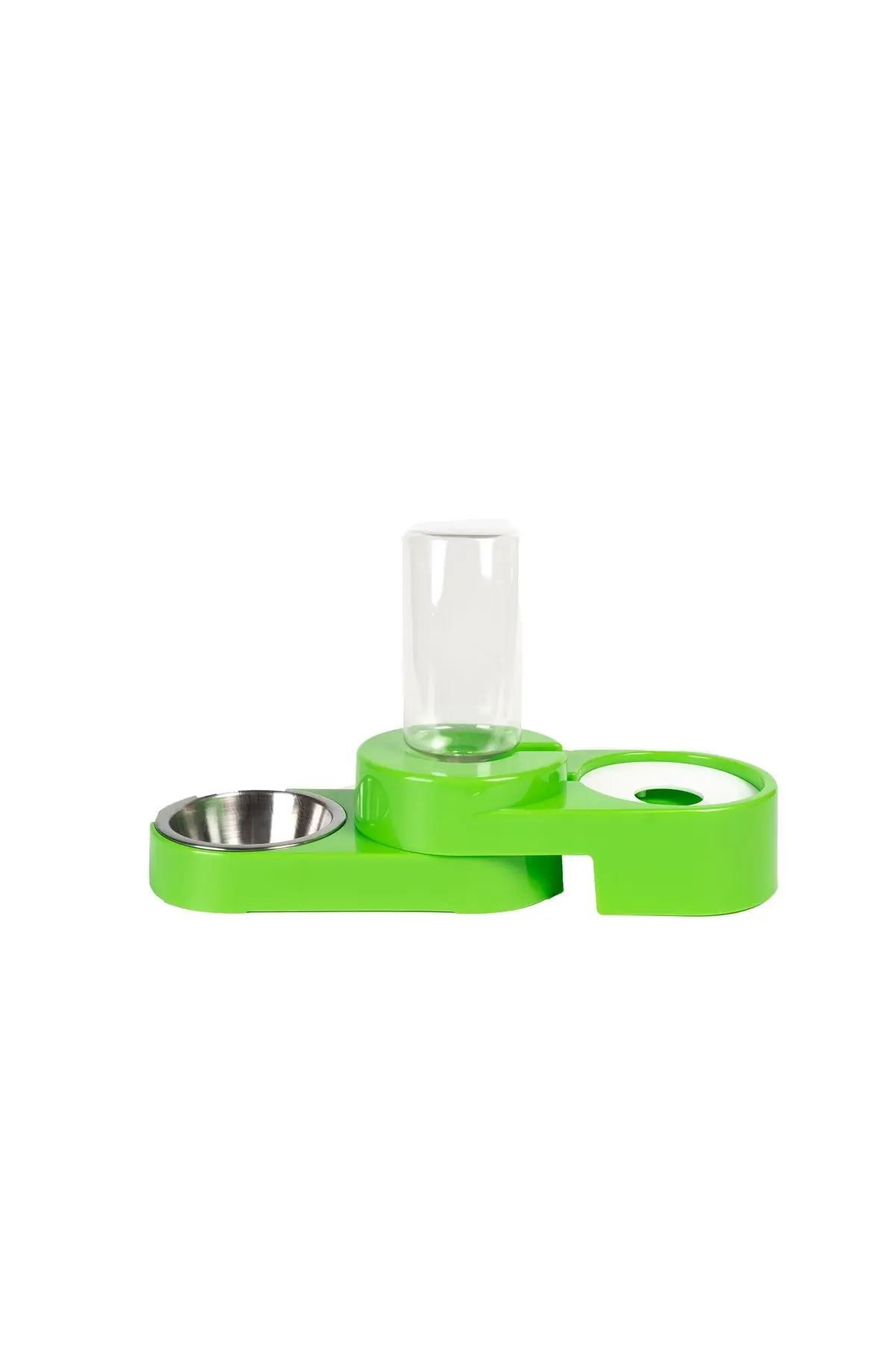 Köşeli Ayarlanabilir Hazneli Çelik Taslı Kedi-köpek Mama Ve Su Kabı Seti 1000ml