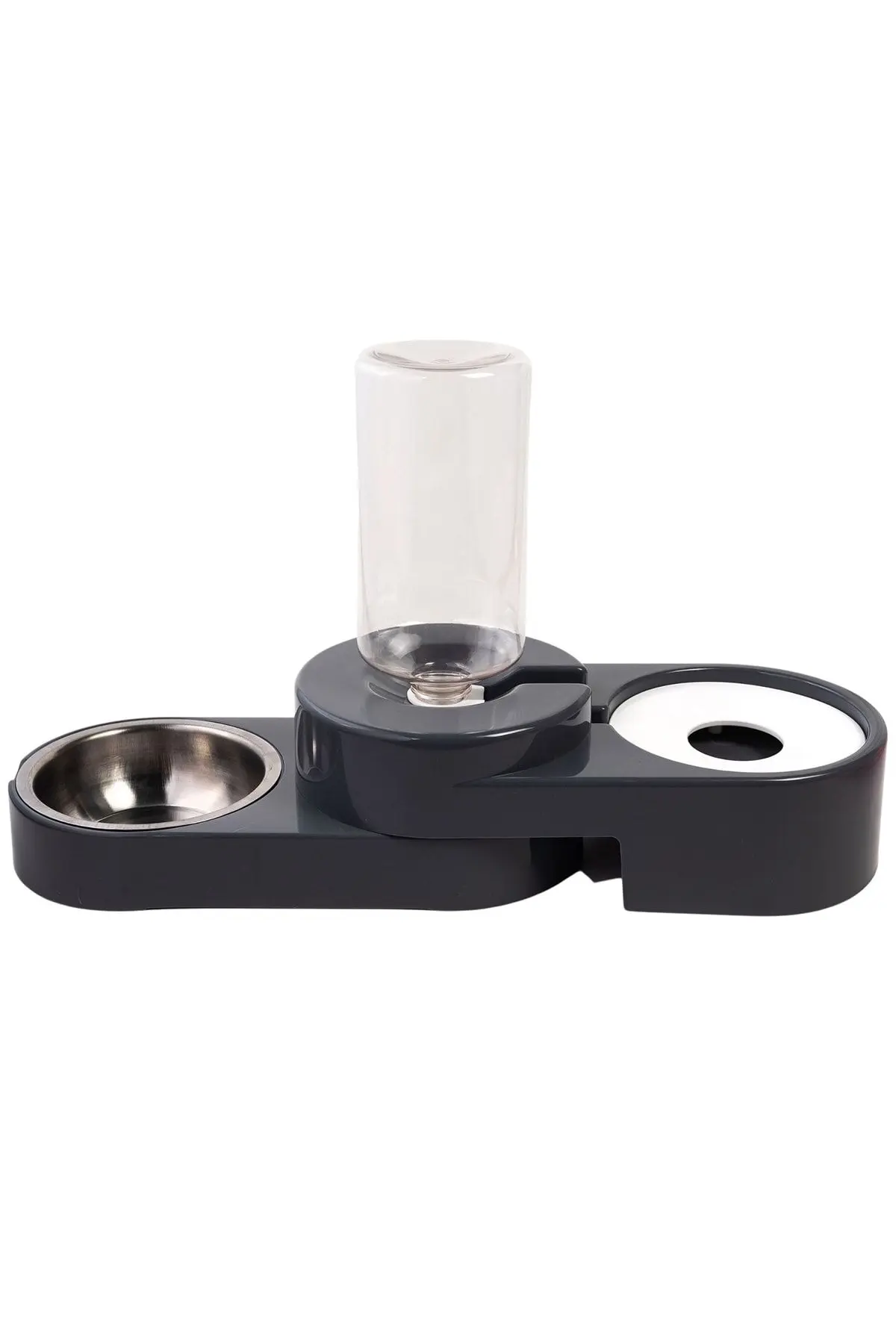 Köşeli Ayarlanabilir Hazneli Çelik Taslı Kedi-köpek Mama Ve Su Kabı Seti 1000ml
