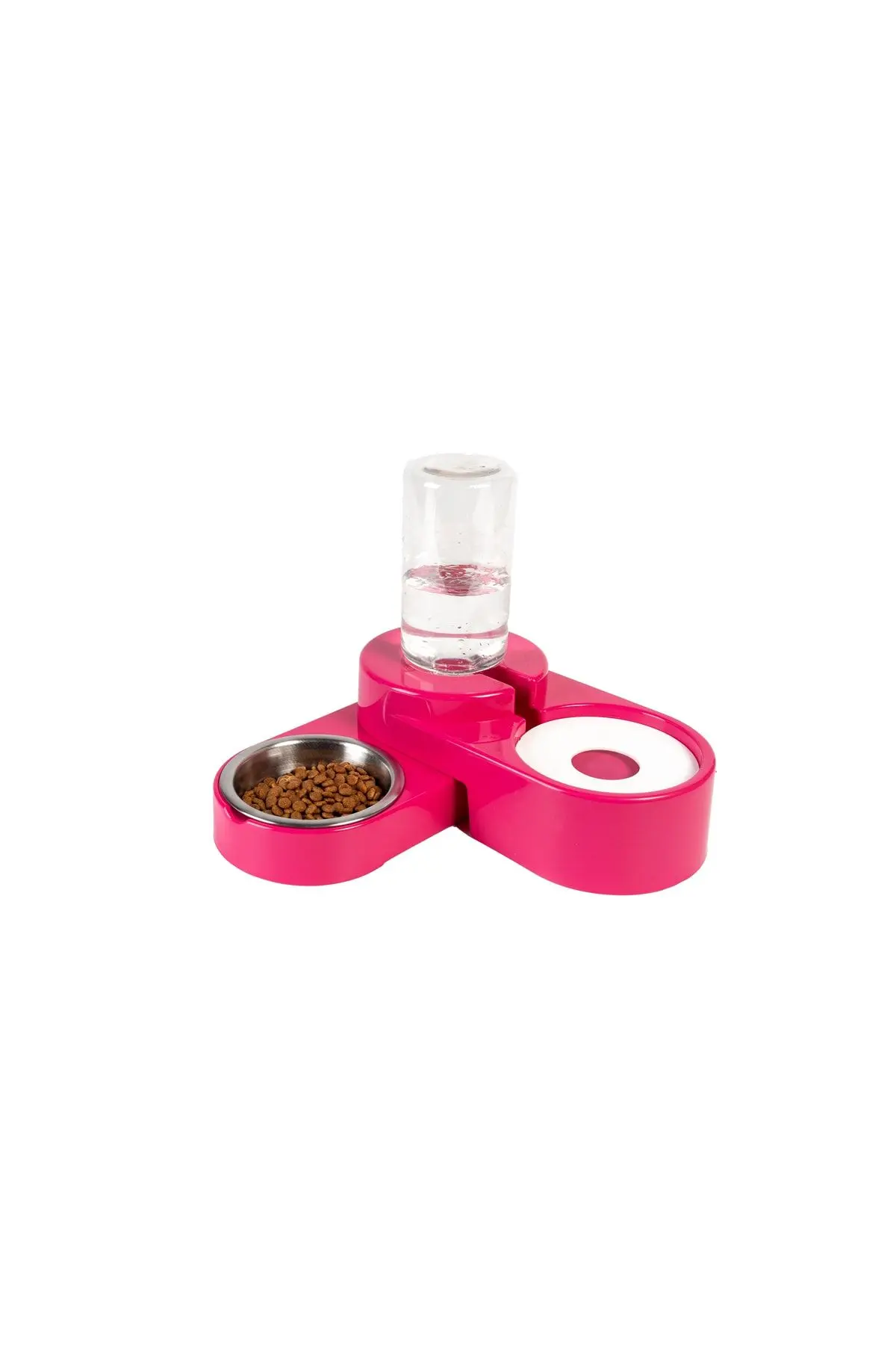 Köşeli Ayarlanabilir Hazneli Çelik Taslı Kedi-köpek Mama Ve Su Kabı Seti 1000ml