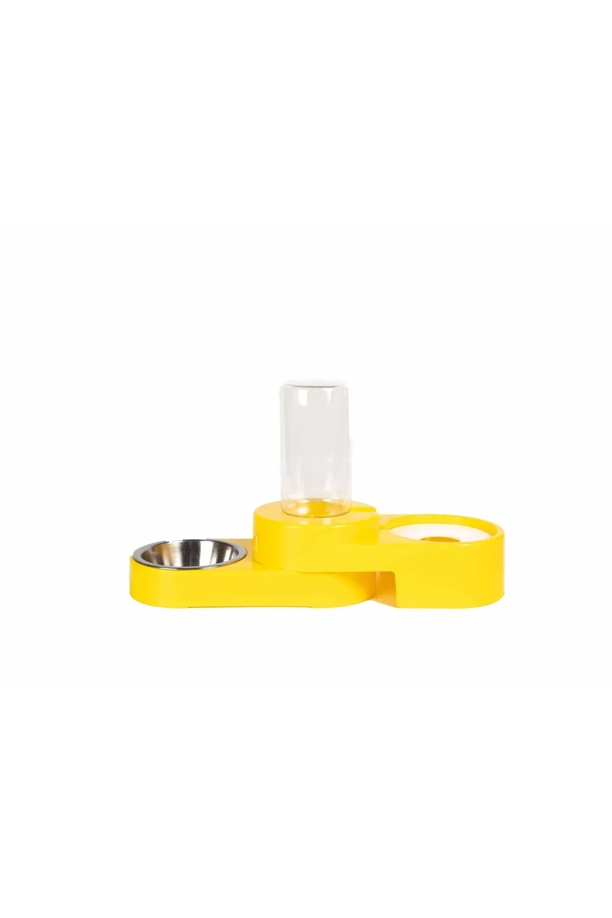 Köşeli Ayarlanabilir Hazneli Çelik Taslı Kedi-köpek Mama Ve Su Kabı Seti 1000ml