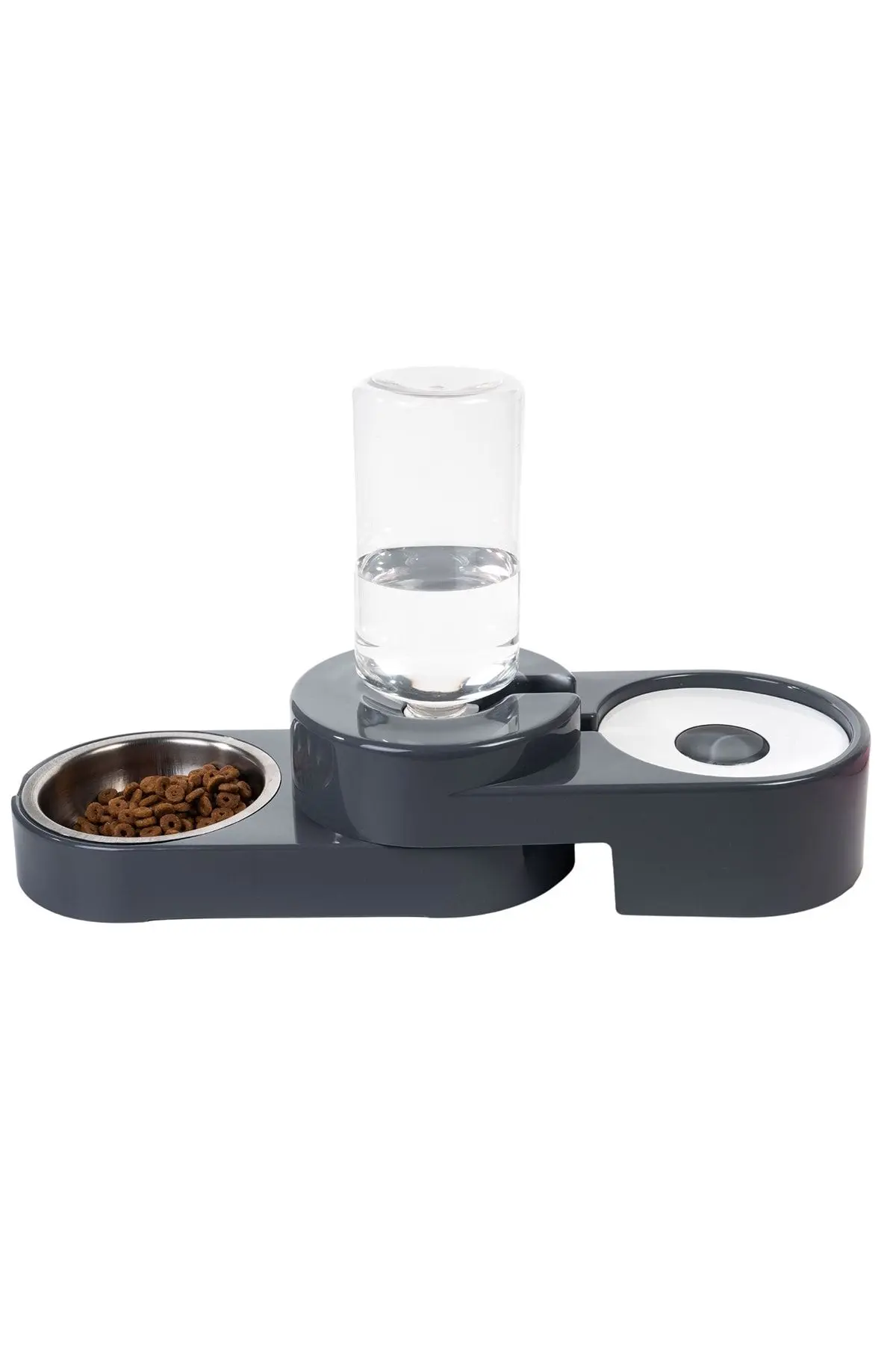 Köşeli Ayarlanabilir Hazneli Çelik Taslı Kedi-köpek Mama Ve Su Kabı Seti 1000ml