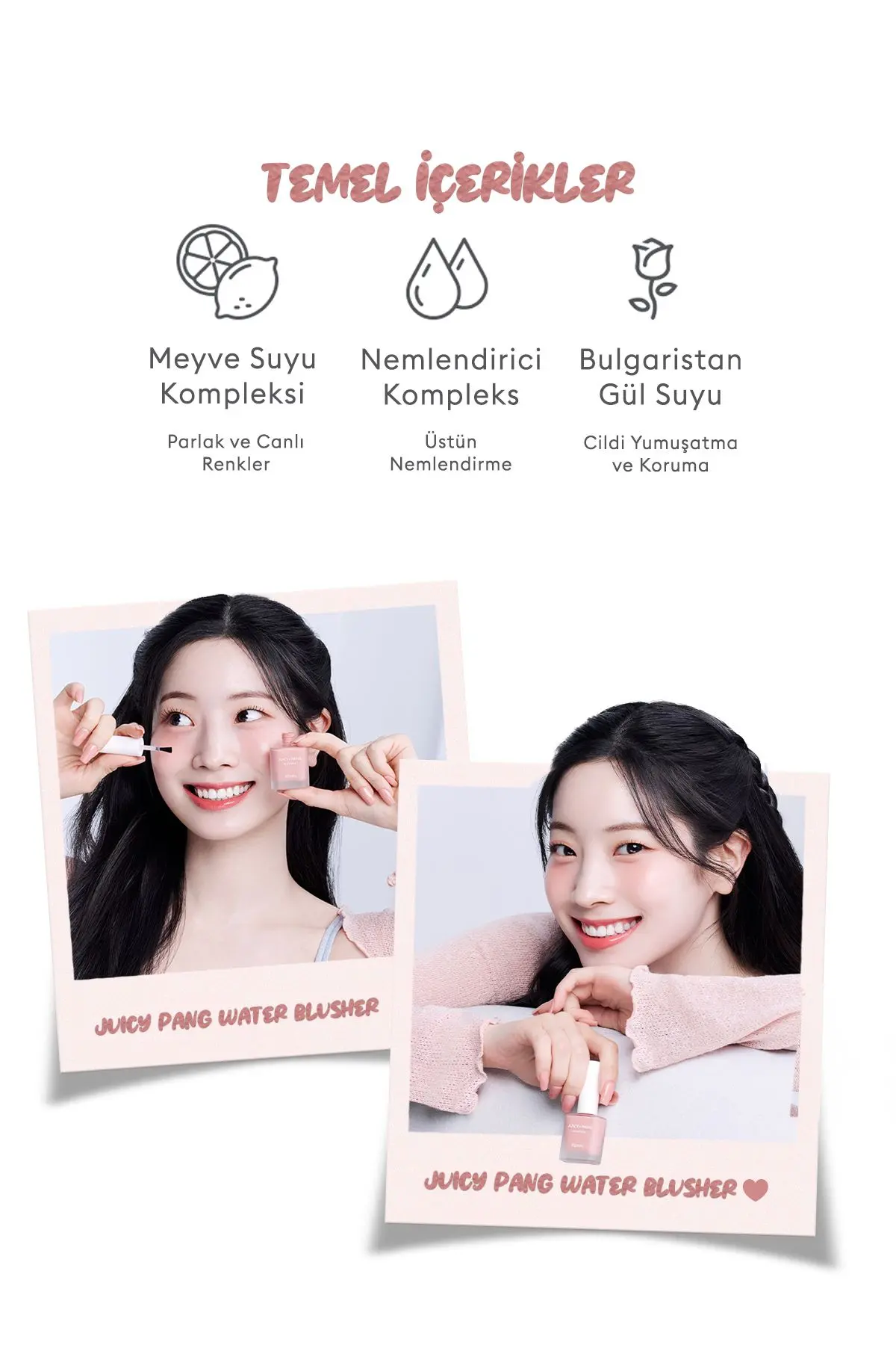 Nemlendirici Etkili Doğal Görünüm Sunan Sıvı Allık A'pıeu Juicy-pang Water Blusher (PK03)