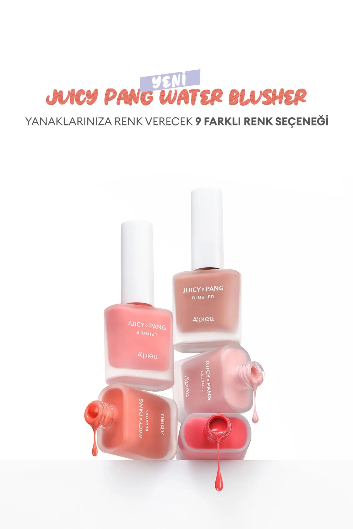 Meyve Kokulu Doğal Görünümlü Likit Allık 9g. Apıeu Juicy-pang Water Blusher (OR01)