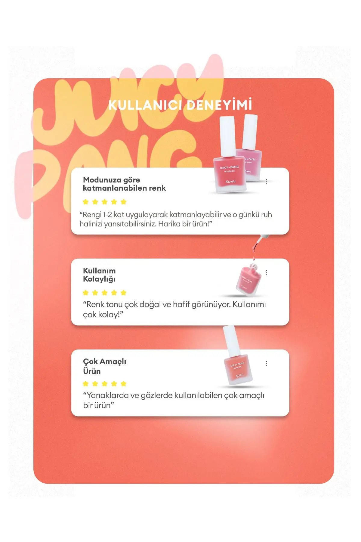 Meyve Kokulu Doğal Görünümlü Likit Allık 9g. Apıeu Juicy-pang Water Blusher (CR01)
