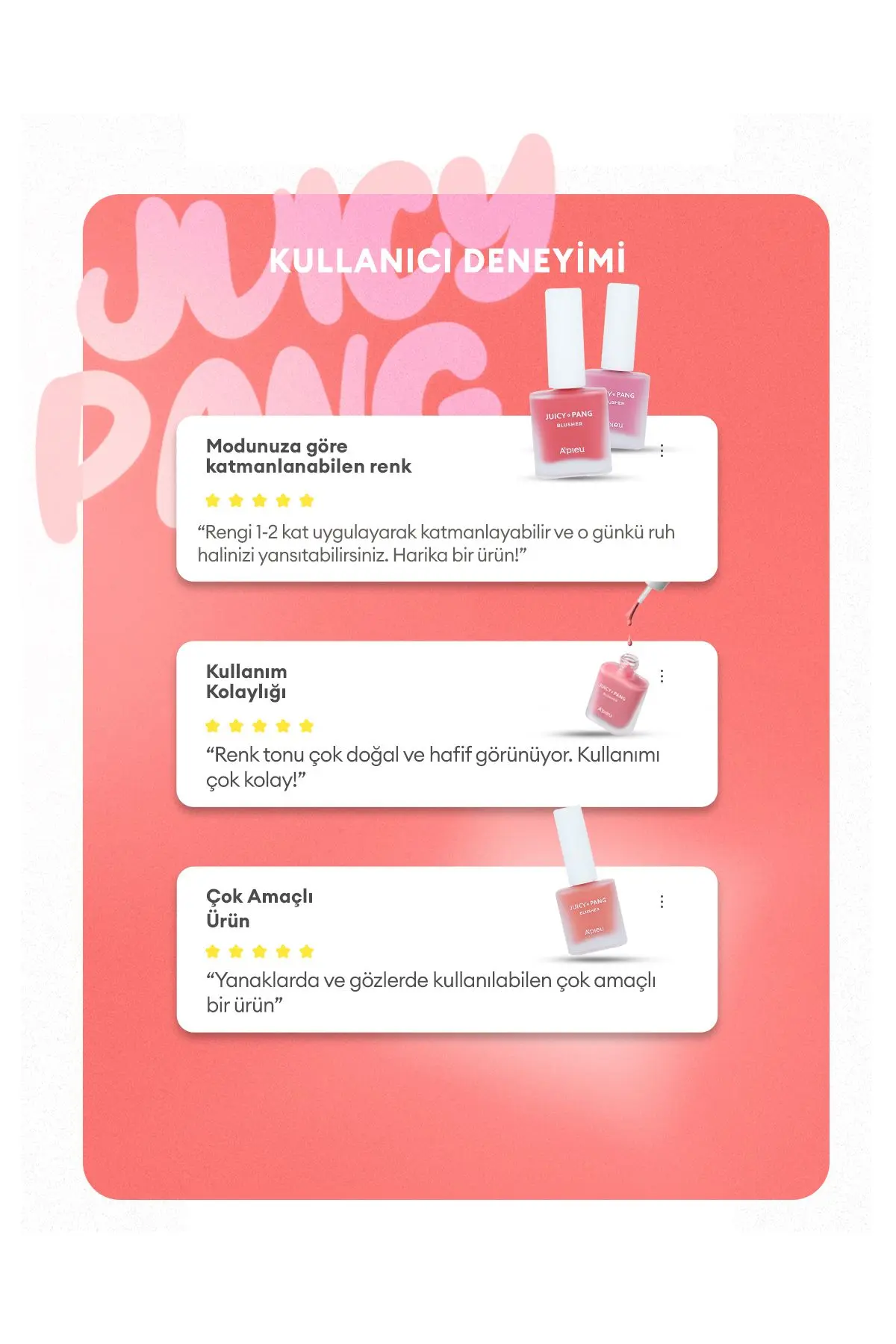 Meyve Kokulu Doğal Görünümlü Likit Allık 9g. Apıeu Juicy-pang Water Blusher (PK04)