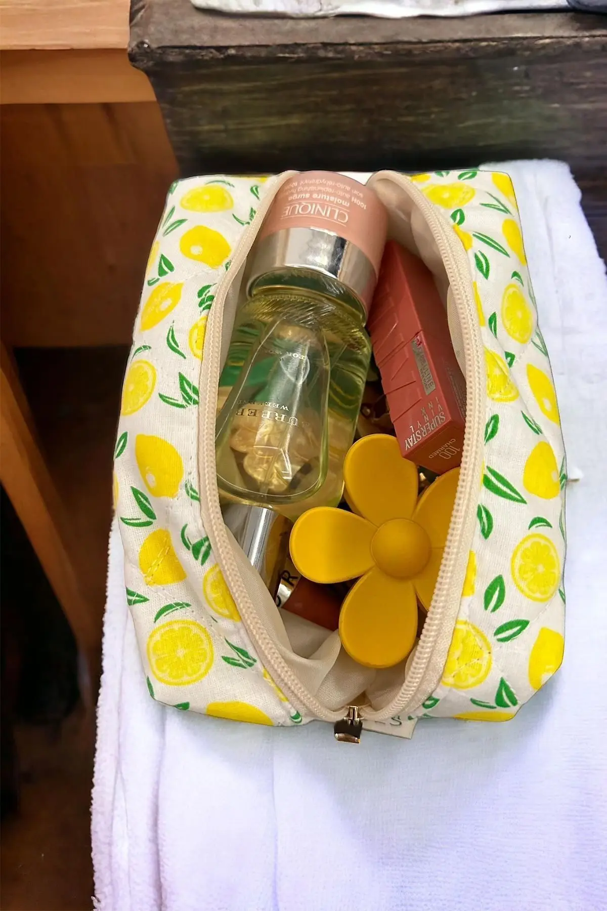 Limon Desen Makyaj Çantası Modern Tasarım 826334