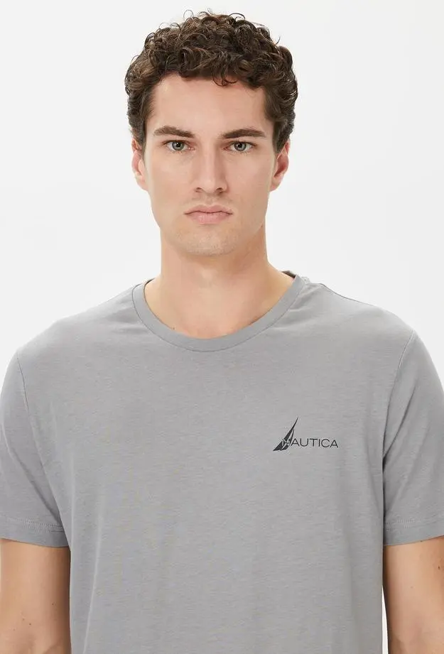 Nautica Erkek Gri Kısa Kollu Standart Fit T-Shirt