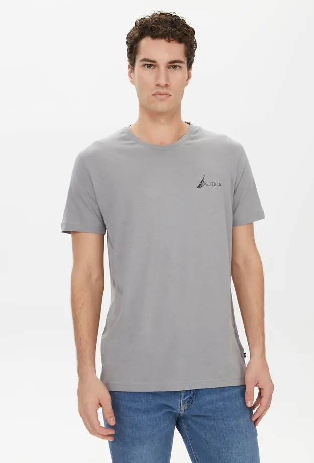 Nautica Erkek Gri Kısa Kollu Standart Fit T-Shirt