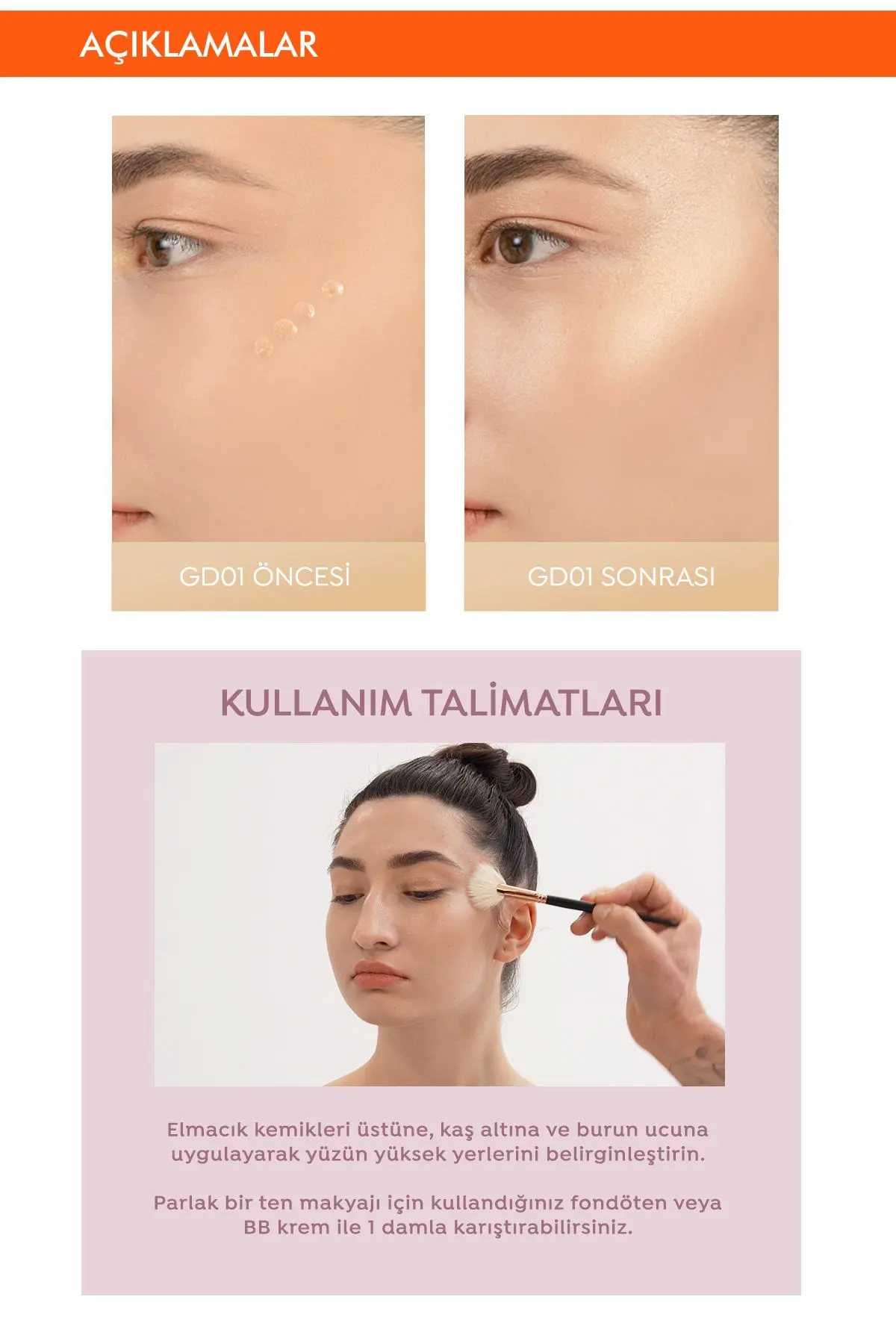 Cilt Ile Bütünleşen Kalıcı Likit Aydınlatıcı Juicy-pang Water Highlighter (GD01)