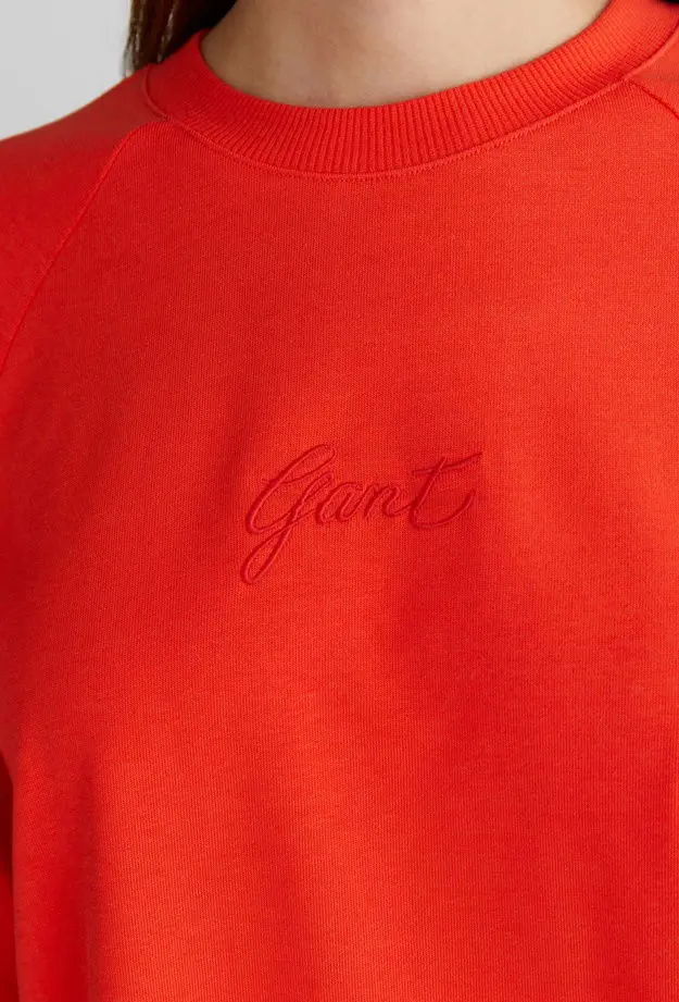 GANT Kadın Kırmızı Bisiklet Yaka Logolu T-Shirt