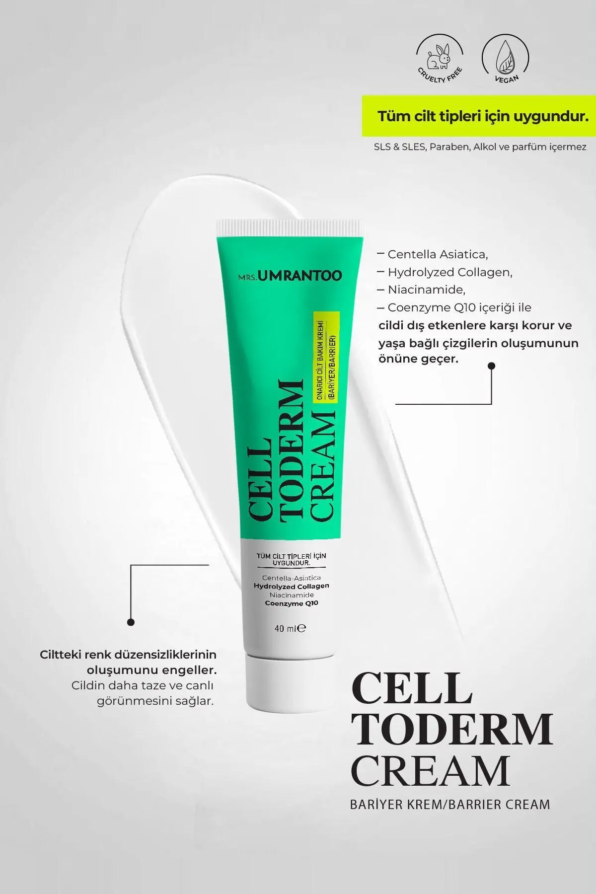 Cell To Derm Onarıcı Cilt Bakım Kremi 40 Ml