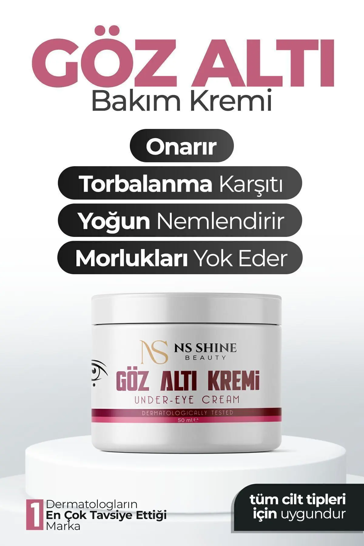 Göz Altı Torbalama Ve Morluk & Koyu Halka Kırışıklık Karşıtı Aydınlatıcı Göz Altı Kremi 50 ml