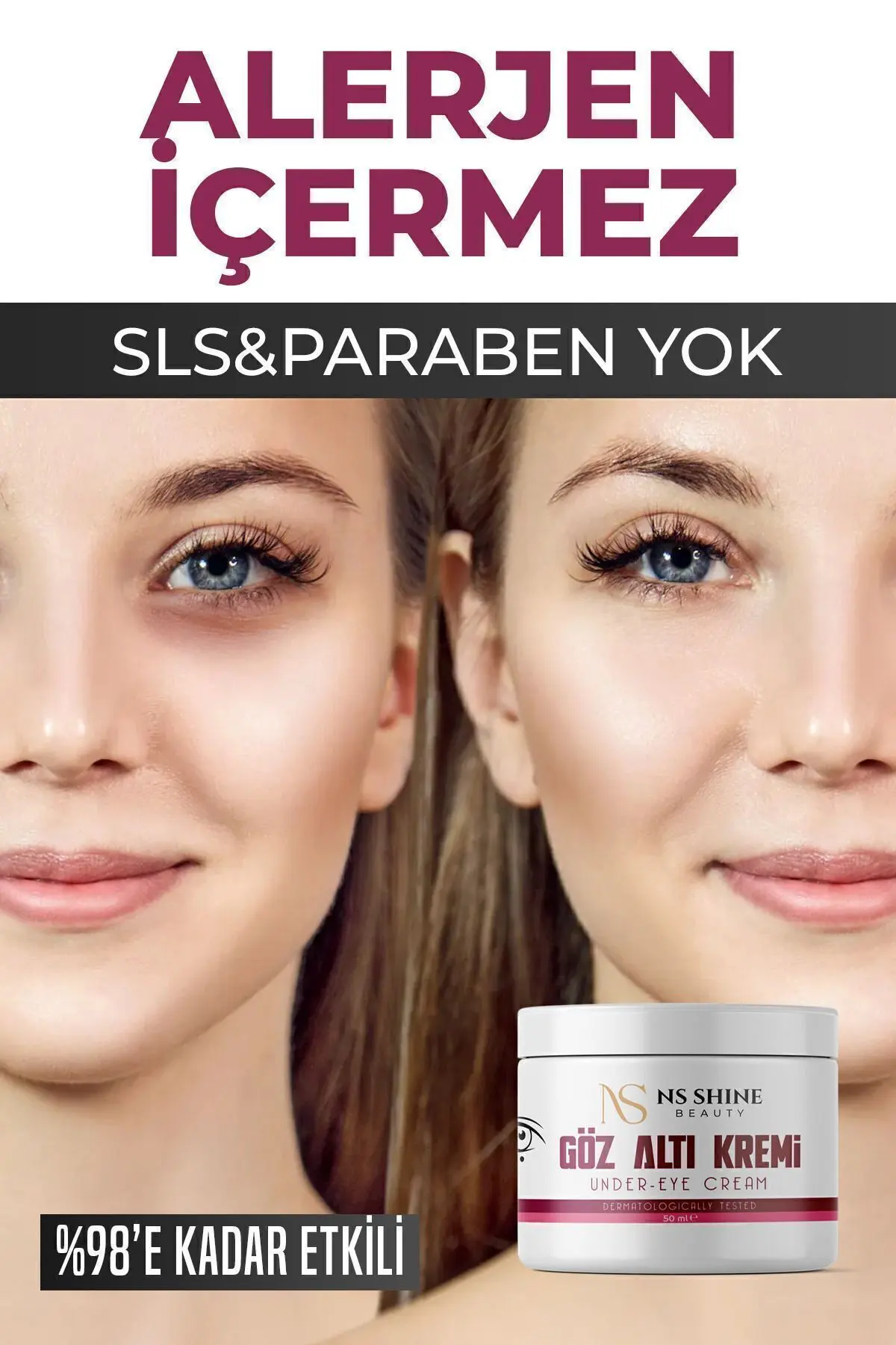 Göz Altı Torbalama Ve Morluk & Koyu Halka Kırışıklık Karşıtı Aydınlatıcı Göz Altı Kremi 50 ml