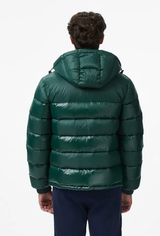 Lacoste Erkek Kapüşonlu Koyu Yeşil Mont