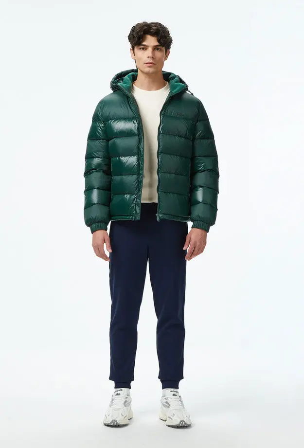 Lacoste Erkek Kapüşonlu Koyu Yeşil Mont