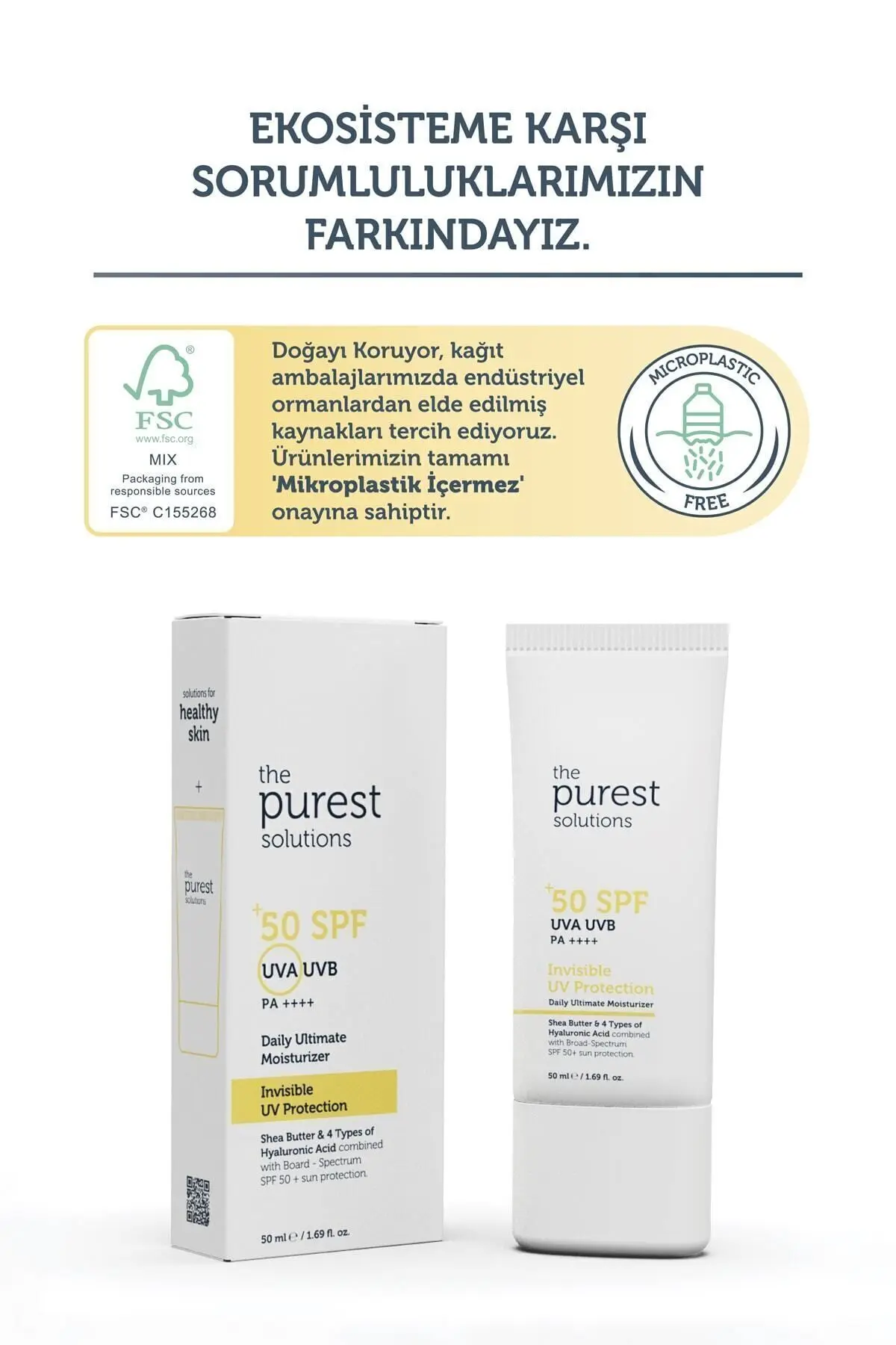 Yüksek Koruma ve Nemlendirici Etkili Güneş Koruyucu Krem SPF 50, 50 ml
