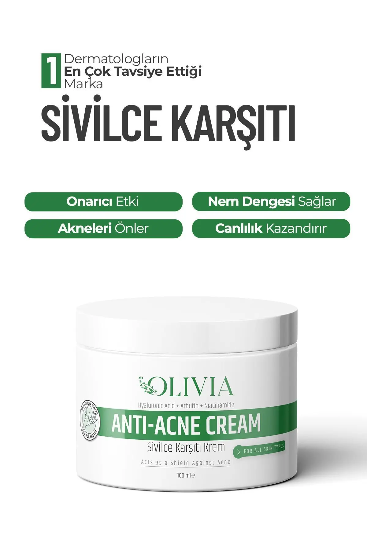 Olivia Wilson Sivilce Önleyici Ve Sivilce Karşıtı Akne Siyah Nokta Giderici Krem 100 ml