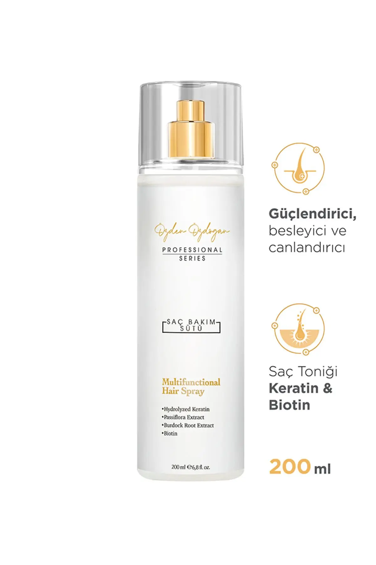 ÖZDEN ÖZDOĞAN Güçlendirici, Besleyici Ve Onarıcı Saç Bakım Sütü Keratin & Biotin 200 ml