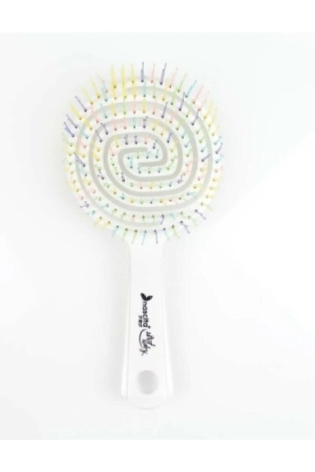 Pembe ve Beyaz Pro Üç Boyutlu Oval Saç Fırçası 02