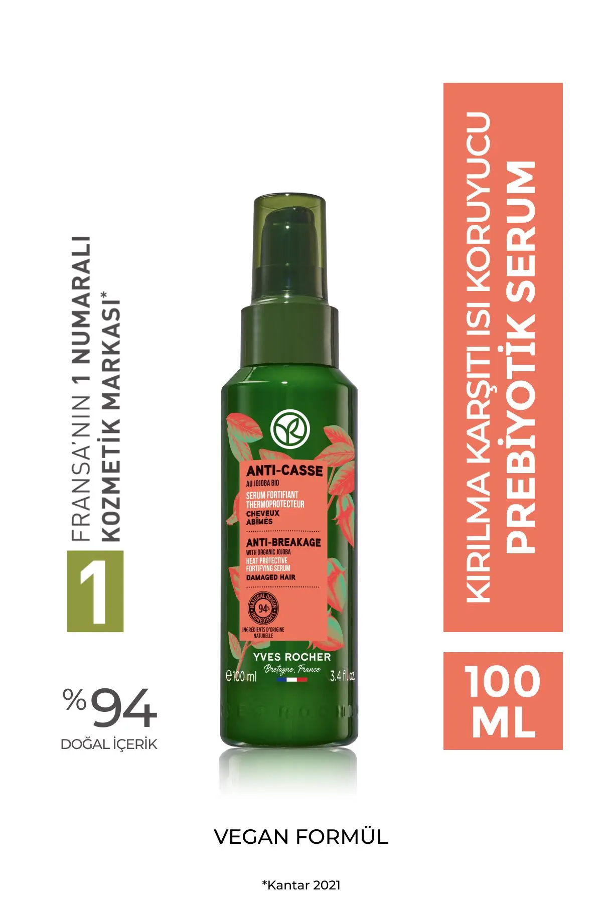 Yves Rocher Kırılma Karşıtı/Isı Koruyucu (Reparation) Prebiyotik Serum - Vegan-100 ml