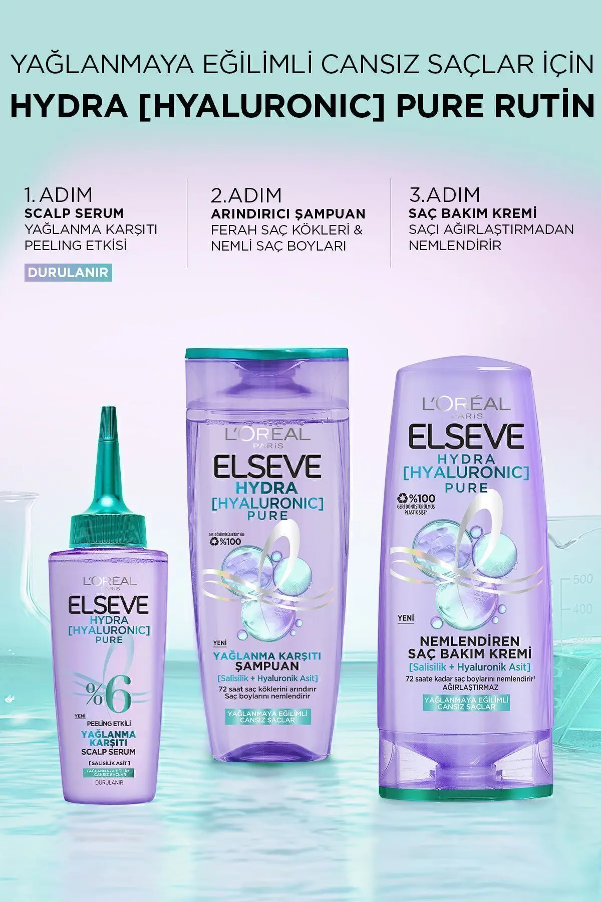 Hydra [hyaluronic] Pure Salisilik Asit Içeren Yağlanma Karşıtı Arındırıcı Şampuan 300ml