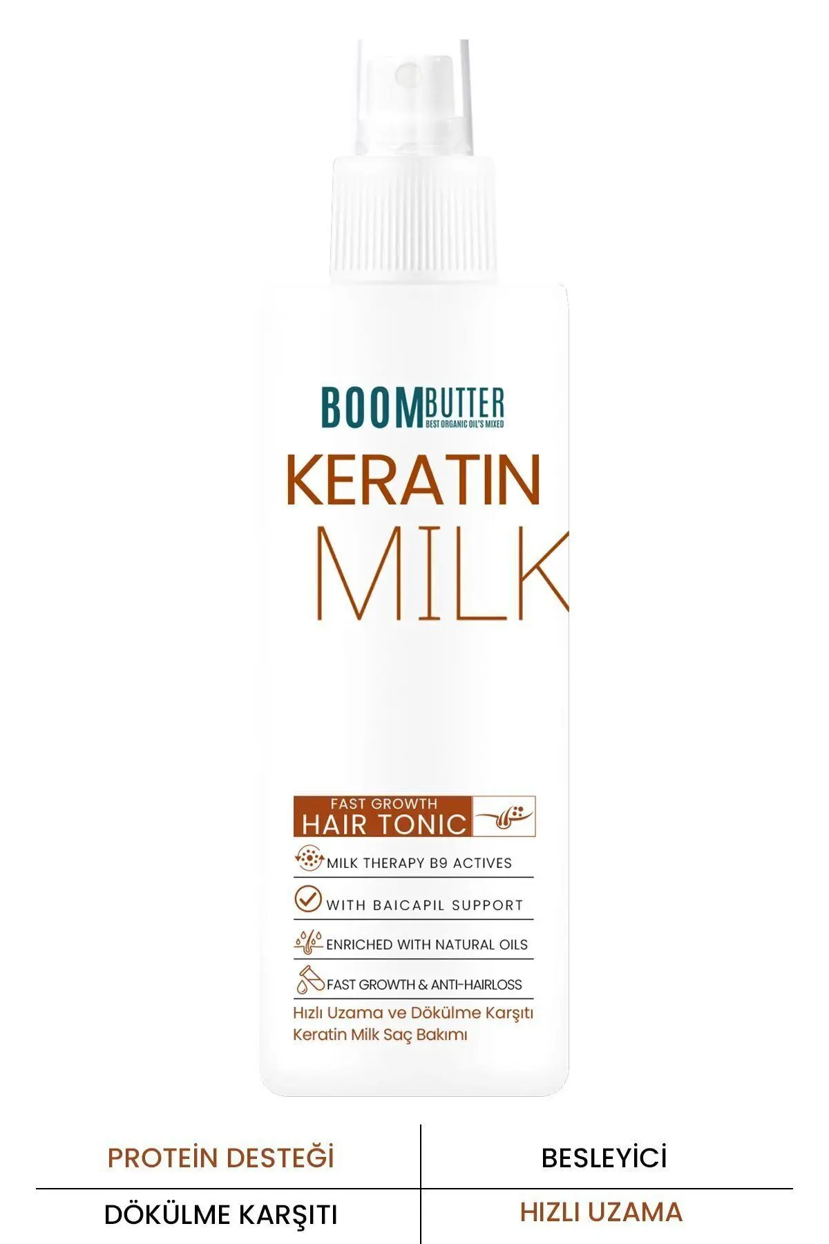 Boom Butter Keratin Milk (SÜTÜ) Hızlı Uzama Dökülme Karşıtı Saç Spreyi 150ml