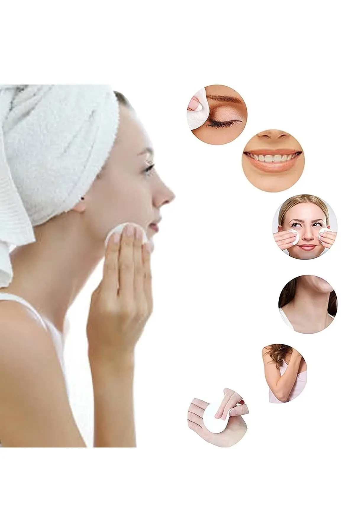 5 Adet Yeniden Kullanılabilir Tonik Sürme Pamuğu - Yıkanabilir Makyaj Ve Yüz Temizleme Pamuğu
