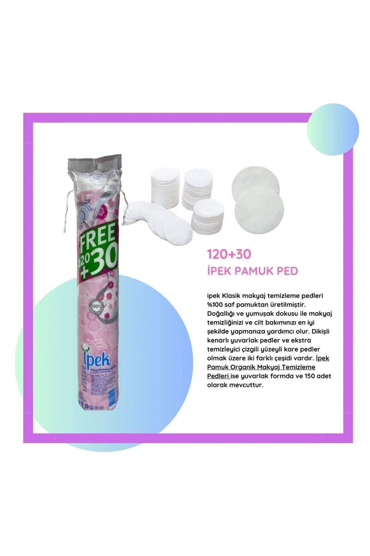 Makyaj Temizleme Pedi 130 'lu X 3 Adet Pamuk Disk Makyaj Temizleme